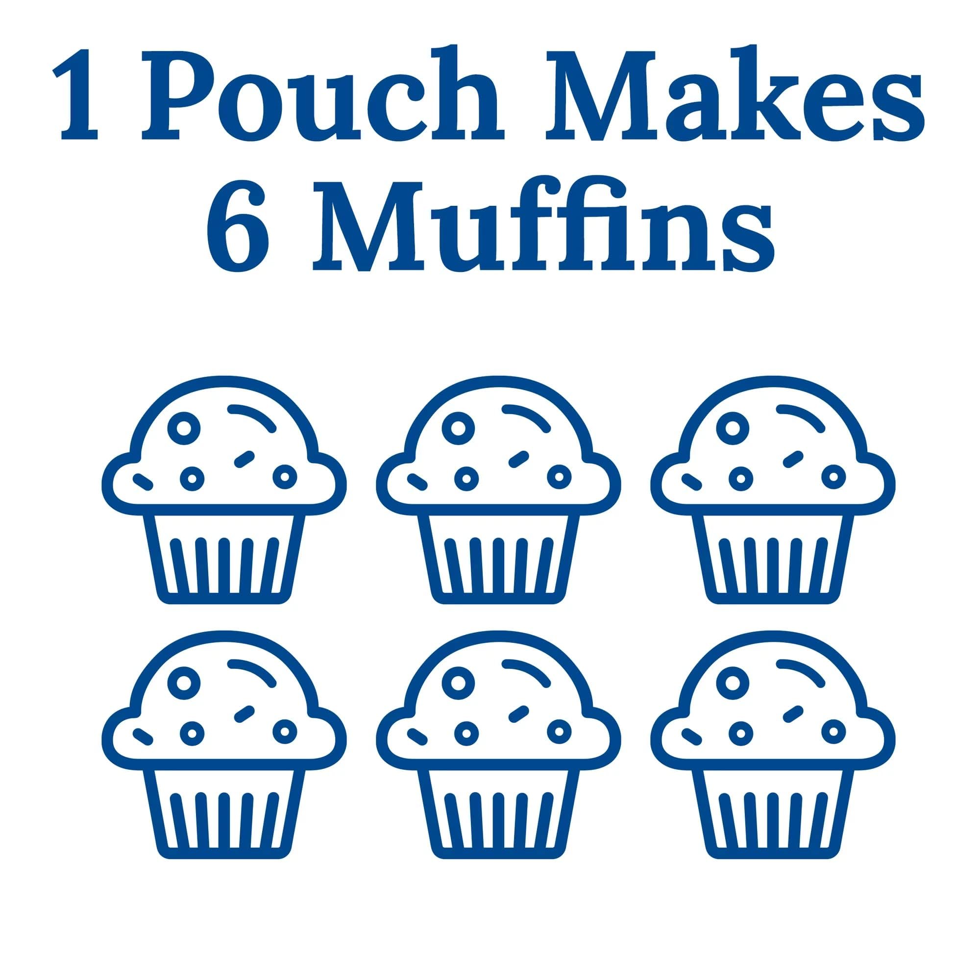 Martha White six mix pouches arranged on a counter showing portion size
