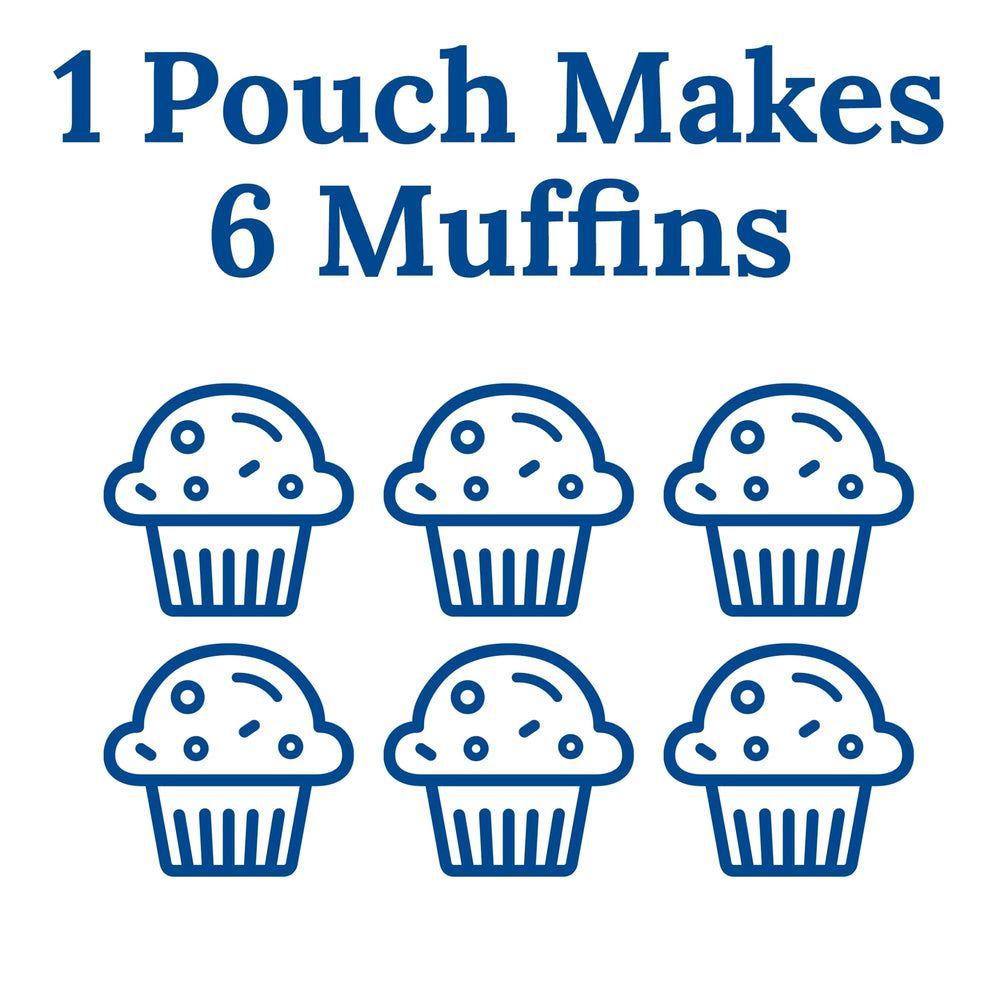 Martha White six mix pouches arranged on a counter showing portion size