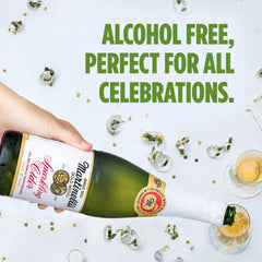 Martinelli's bottle beside apples showing size and natural ingredients benefit
