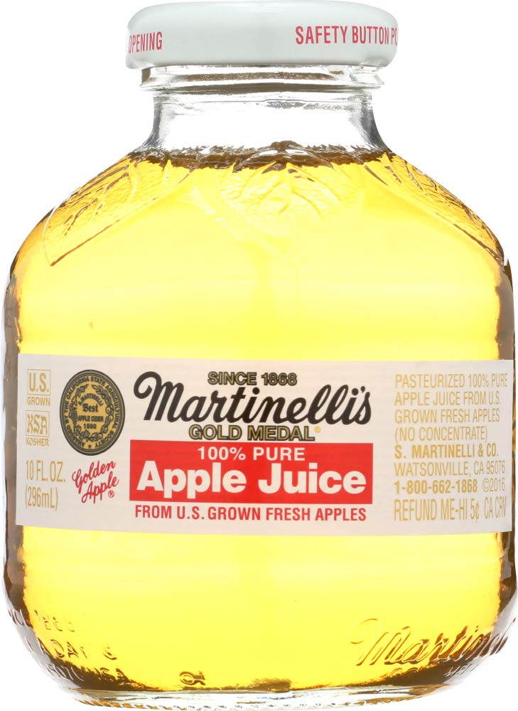 Martinelli's front packaging showing 12-bottle pack and brand clarity benefit