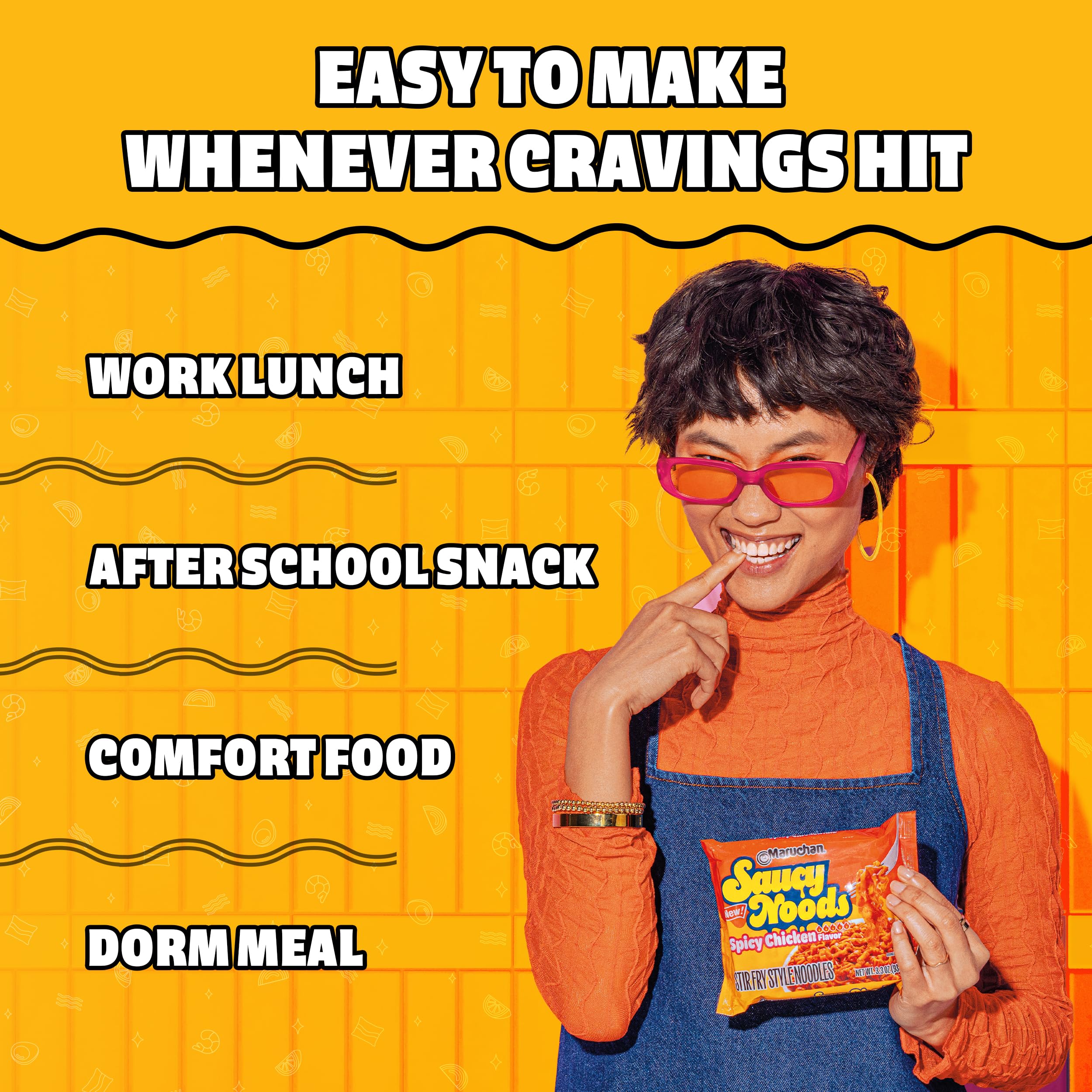 Maruchan seasoning pouch and ingredients showing easy sauce preparation