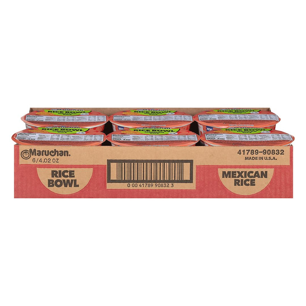 Close-up of cooked Maruchan rice bowl texture, showing tender grains and seasoning