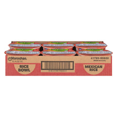 Close-up of cooked Maruchan rice bowl texture, showing tender grains and seasoning