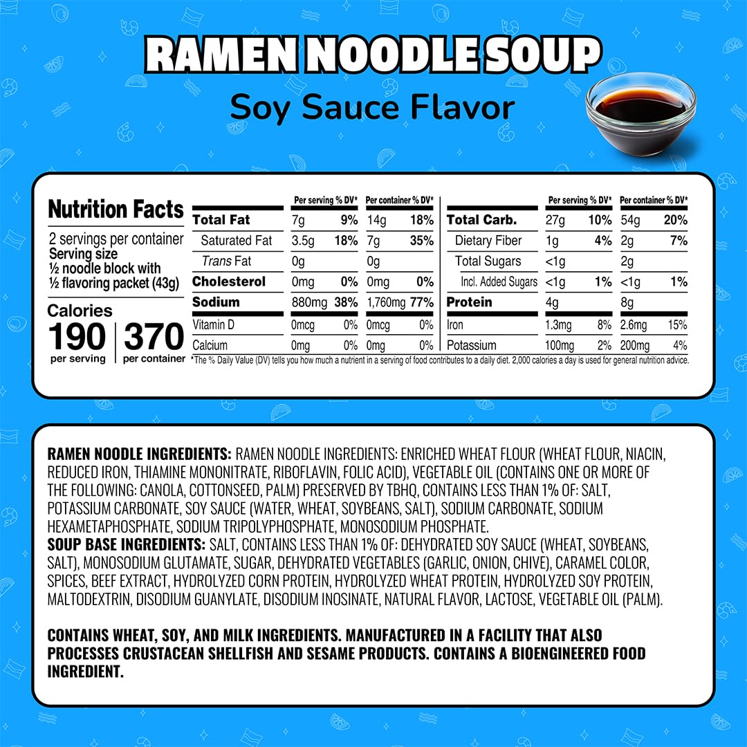 Maruchan portion size comparison with hand showing single-serve portability
