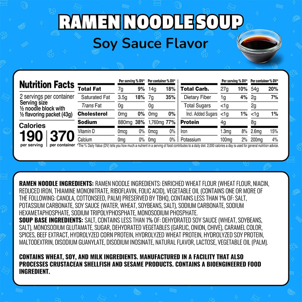 Maruchan portion size comparison with hand showing single-serve portability