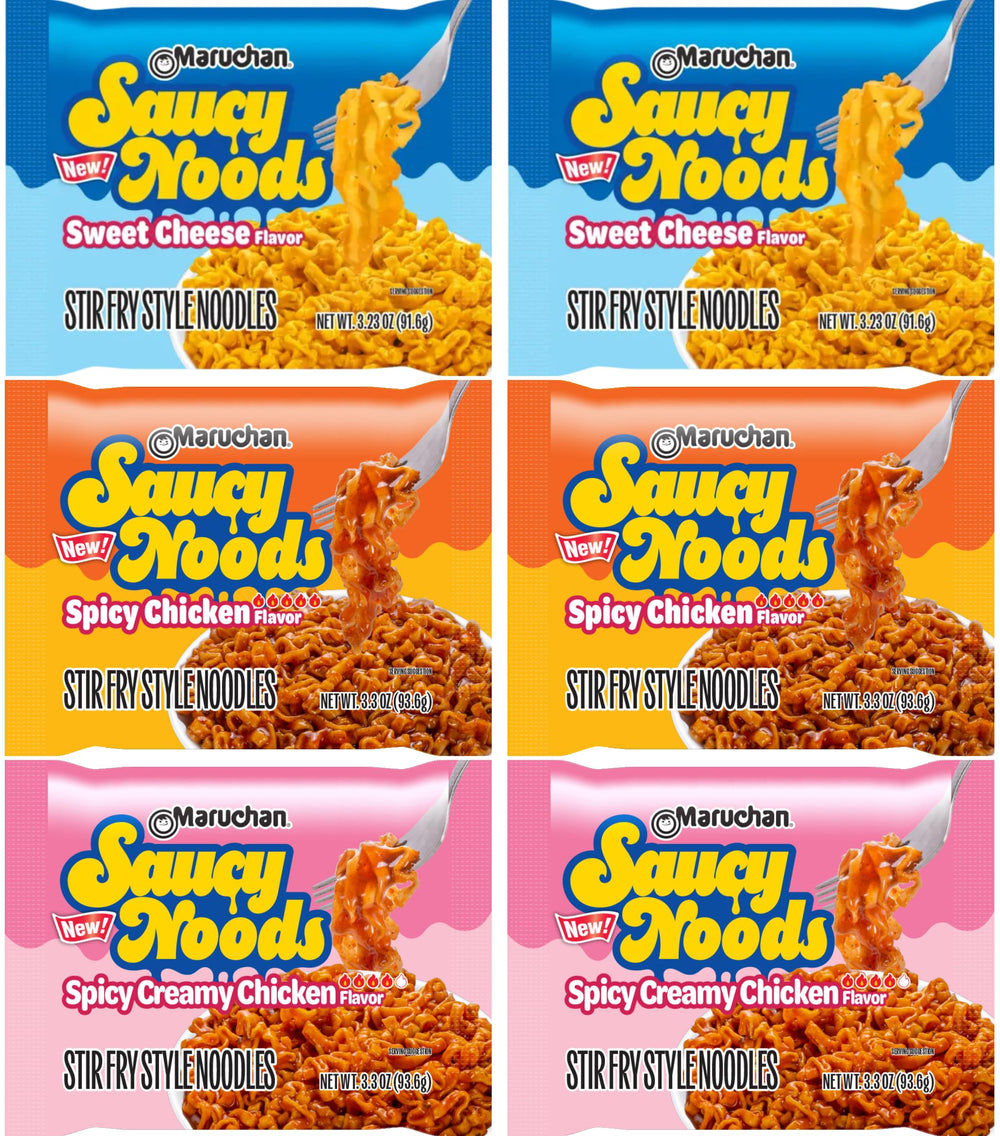 Maruchan front packaging showing variety pack and bold flavor appeal