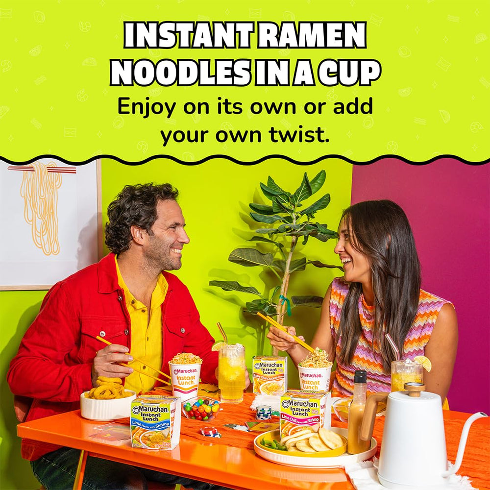 Maruchan seasoning powder displayed to show lime and chili flavor components