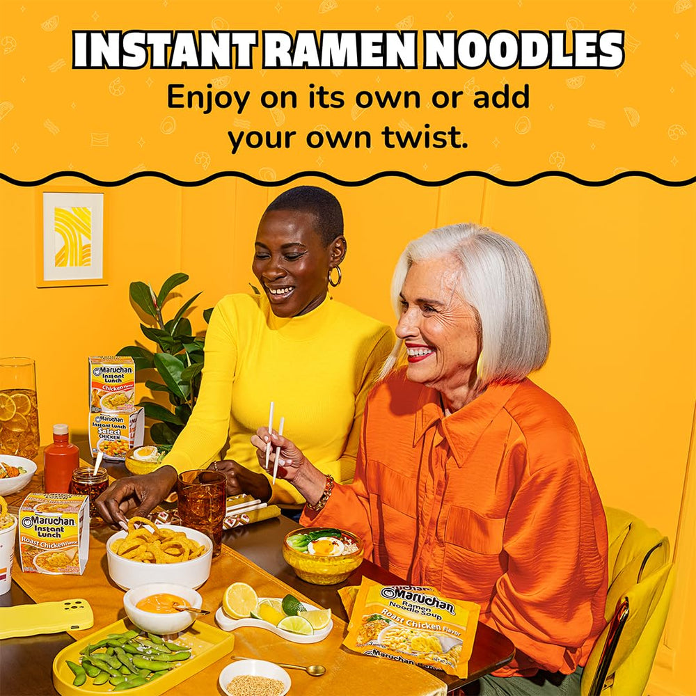 Maruchan seasoning packet beside noodles showing flavor pack ready to mix for instant broth