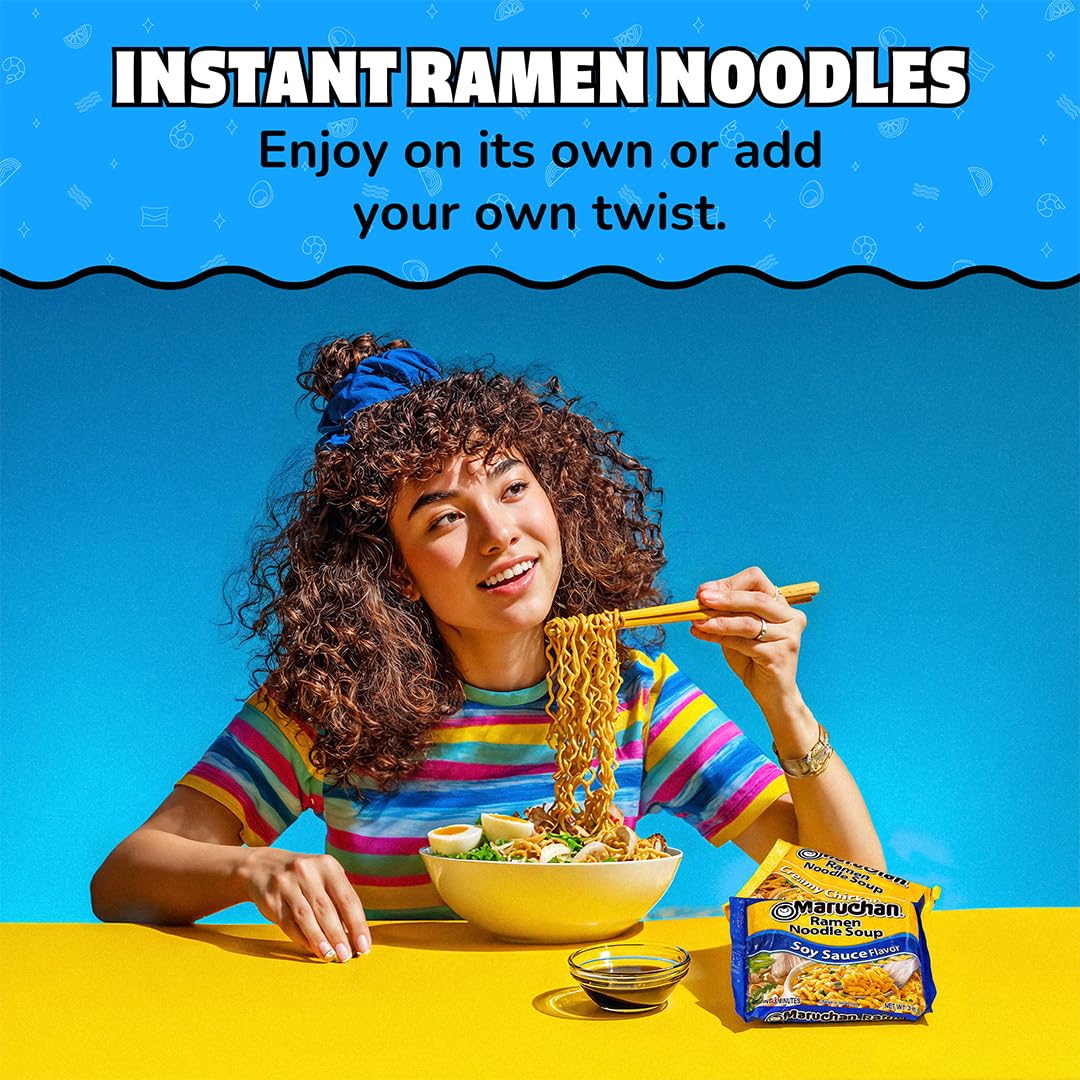 Maruchan seasoning packet detail emphasizing flavor boost and convenience