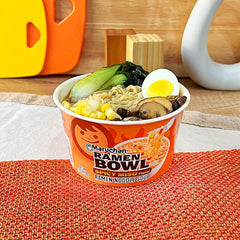 Maruchan bowl served with toppings demonstrating fast, satisfying meal