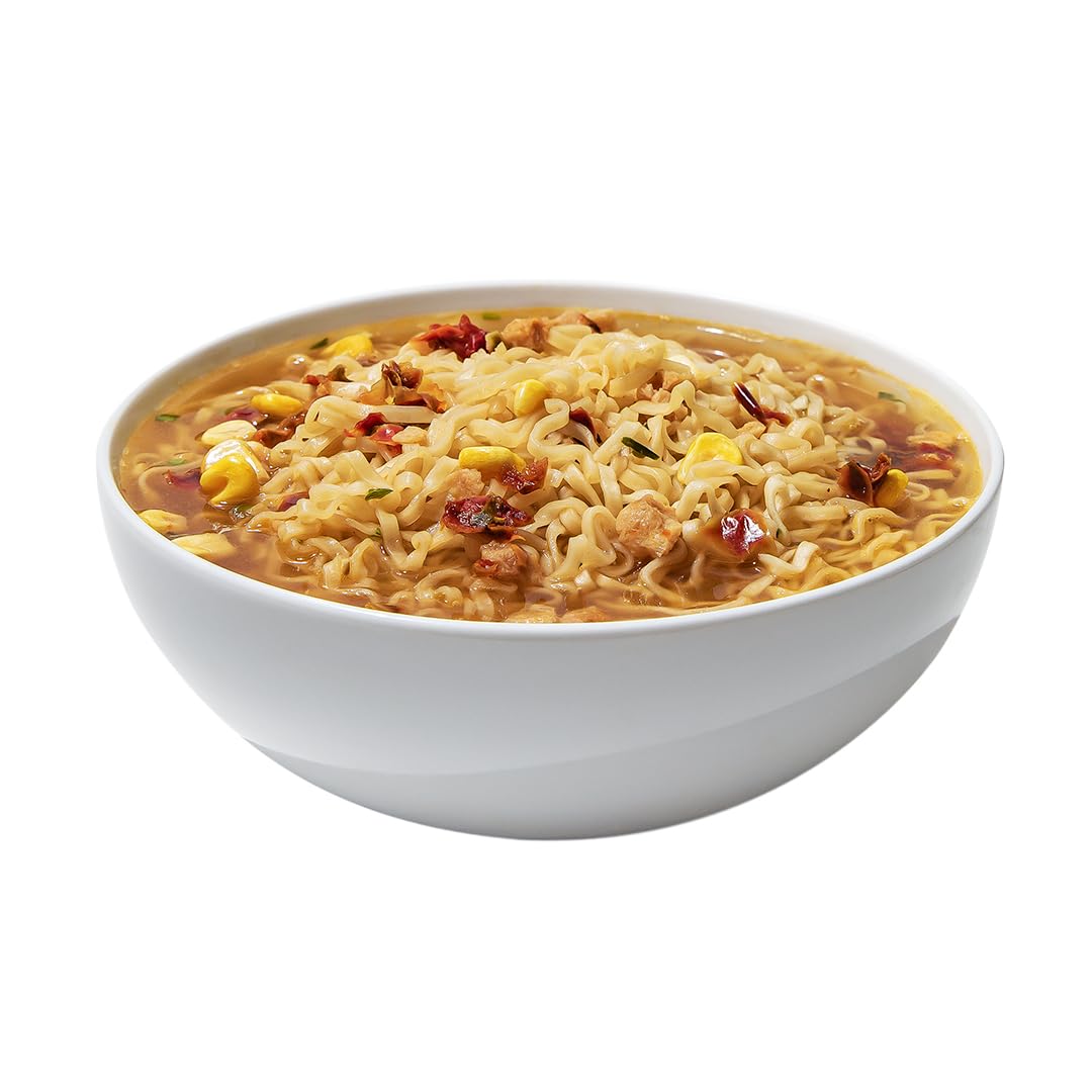 Maruchan pack beside common items illustrating compact, pantry-friendly size