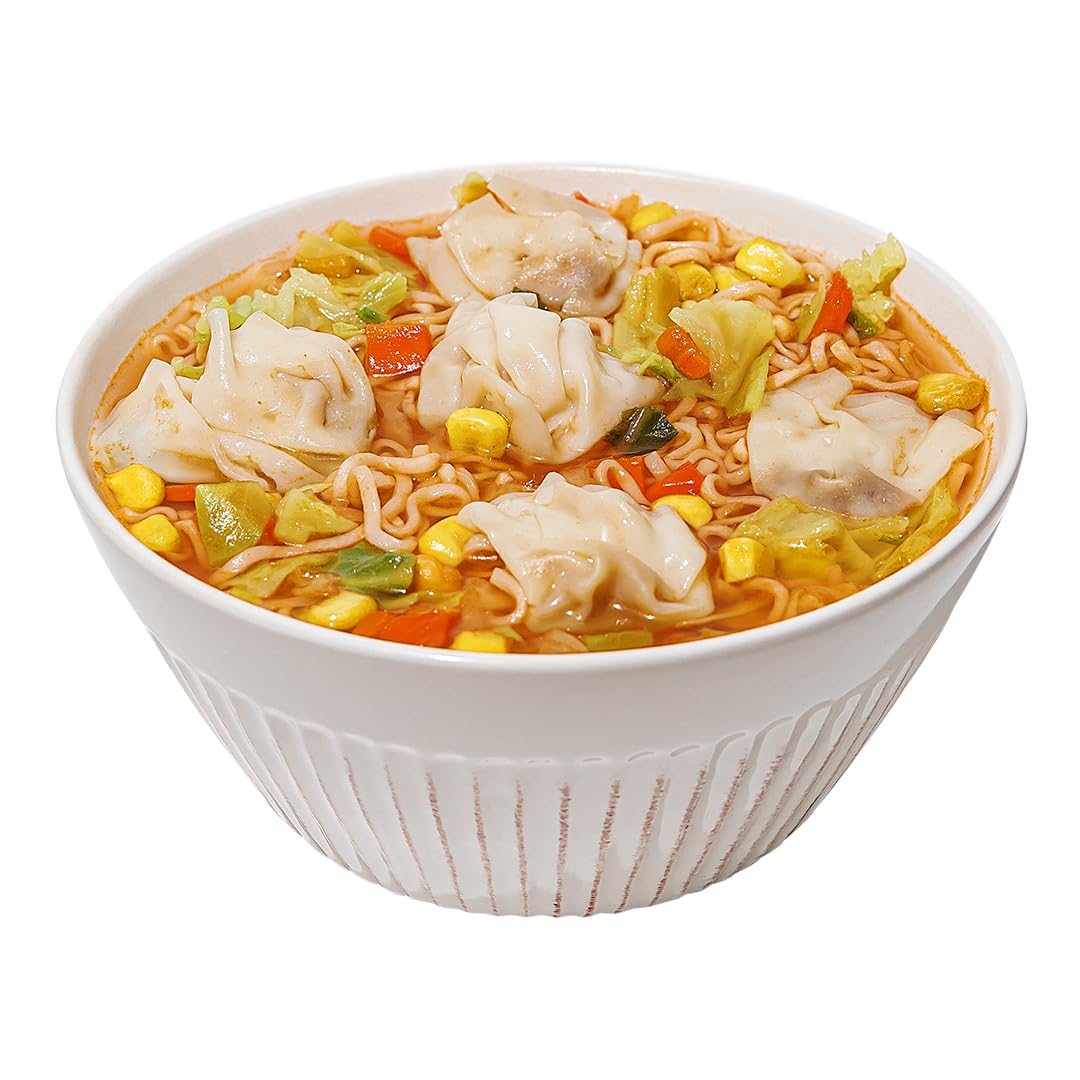 Maruchan cup beside a smartphone for scale showing portable size