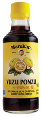 Marukan ponzu yuzu front packaging showing bottle and yellow label benefit bright citrus flavor