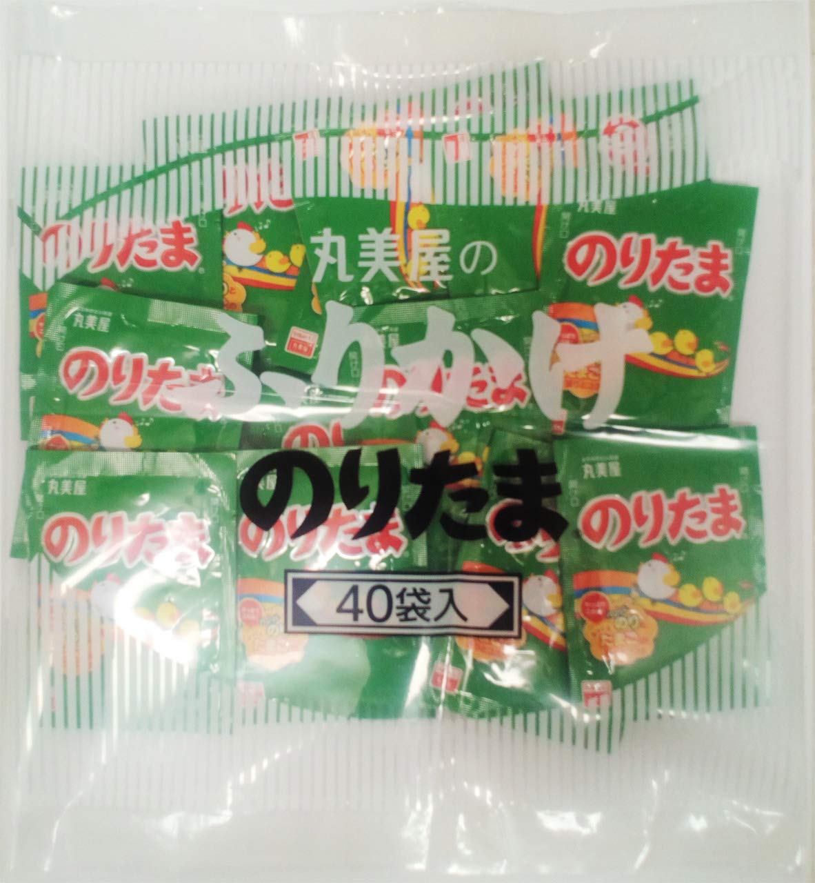 のりたま front packaging showing packets and benefit of convenient portioning