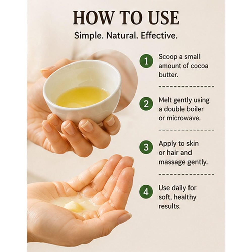 Mary Tylor Naturals cocoa butter in soap making bowl showing formulation use benefit