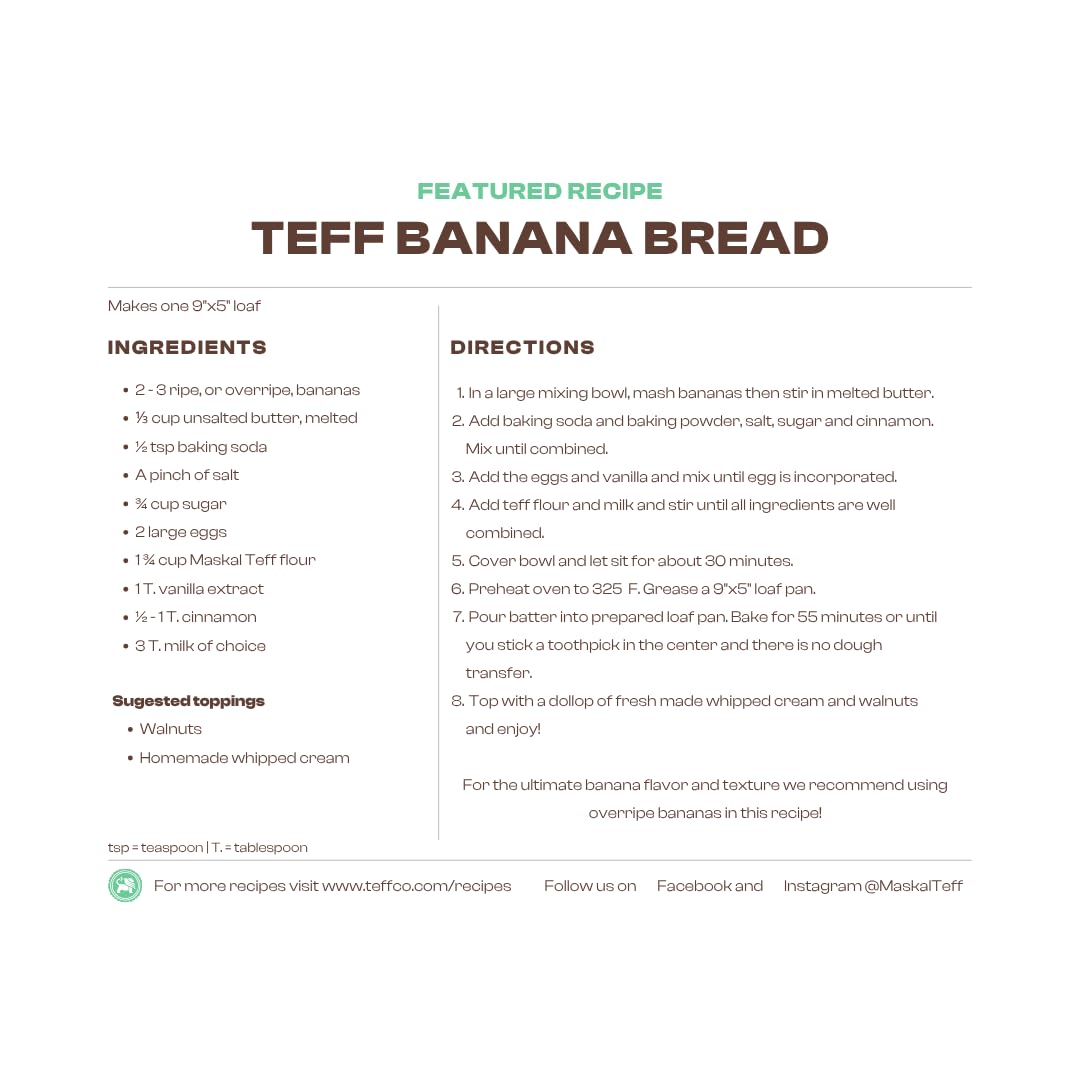 Maskal Teff being scooped with measuring spoon showing portion and scale