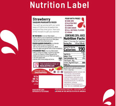 MASTER OF MIXES label close-up highlighting ingredients and quality