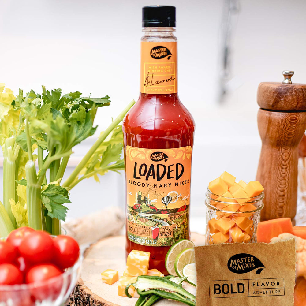 Master of Mixes label close-up highlighting ingredients and kosher certification benefits