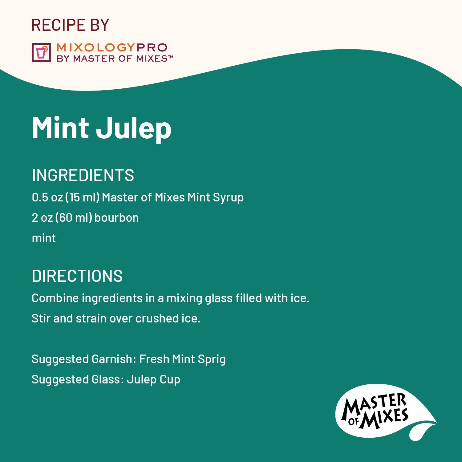 MASTER OF MIXES in-use pouring into mojito demonstrating quick cocktail prep