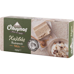 Mastic of Chios front packaging showing 250g organic honey halva and brand trust