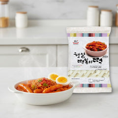 Matamun cooked tteokbokki plated with sauce showing ready-to-eat appeal