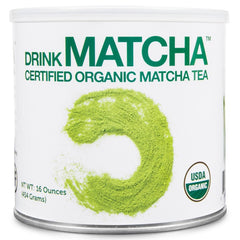 MATCHA DNA front tin showing branding and organic label, convenient storage
