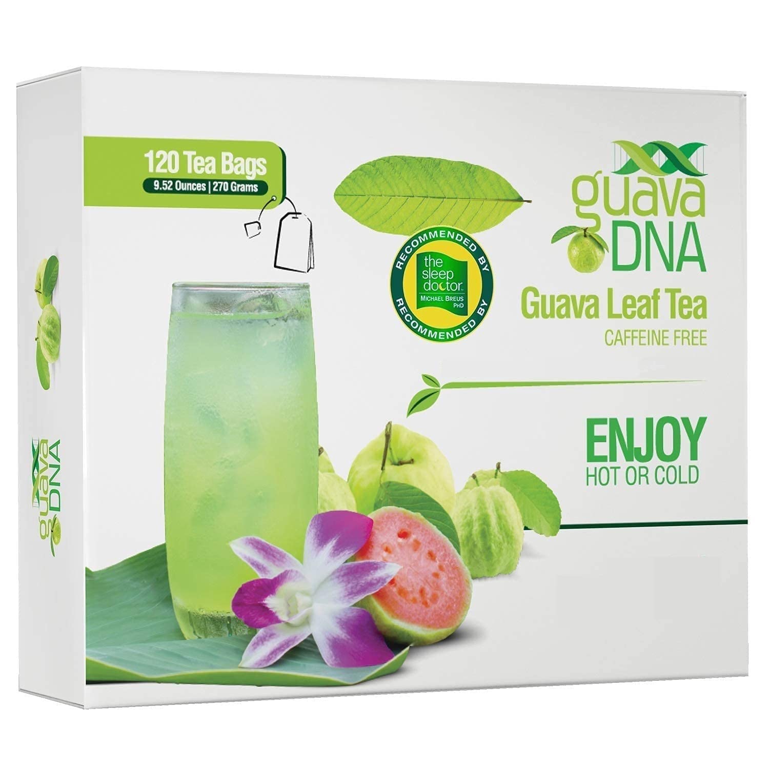 MATCHA DNA front packaging showing 120 teabags and purity benefit