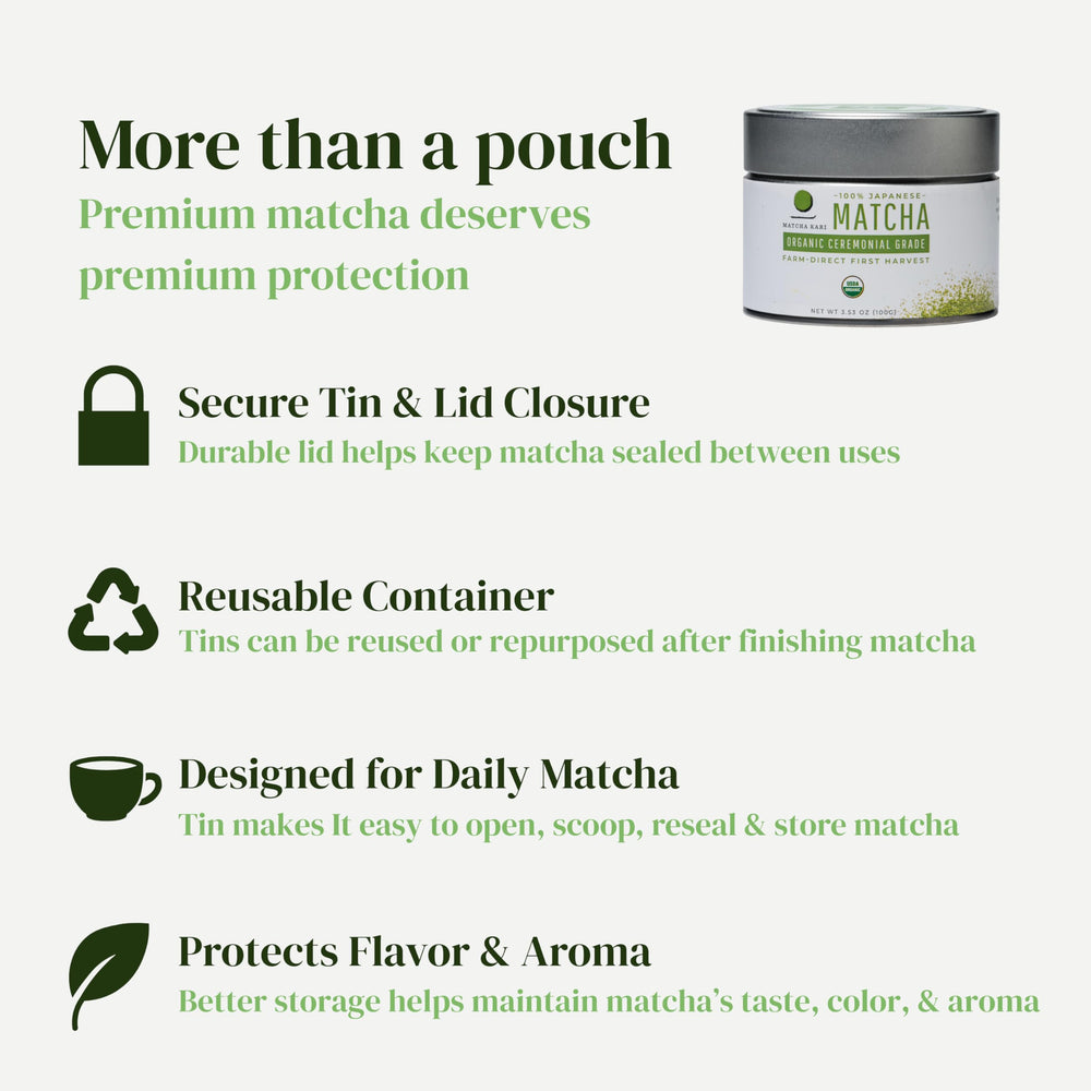 Matcha Kari measuring spoon with powder demonstrating easy portioning