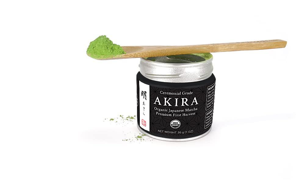 Matcha Konomi Akira packaging label close-up showing origin and organic certification