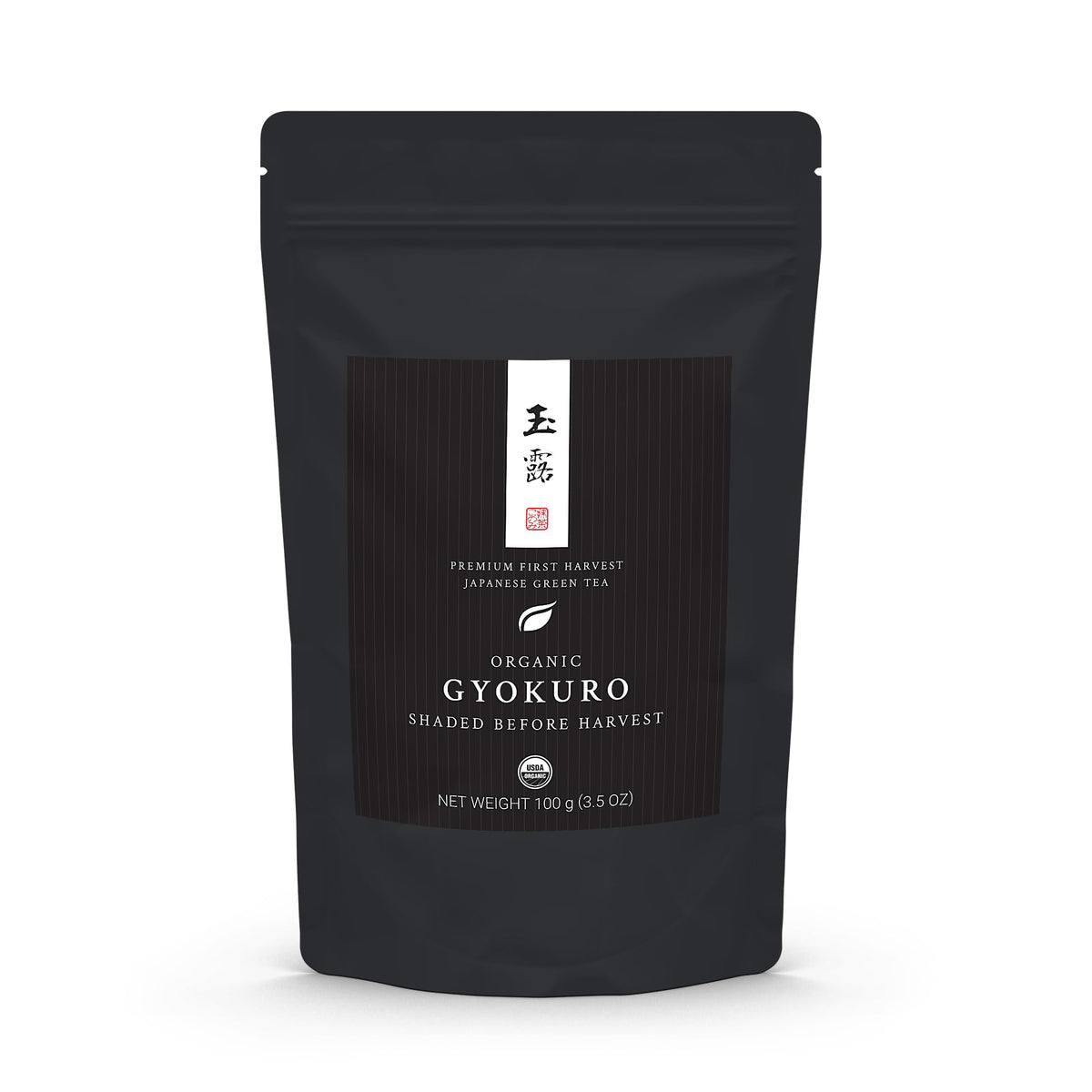 Matcha Konomi front packaging showing premium 100g bag and label benefits