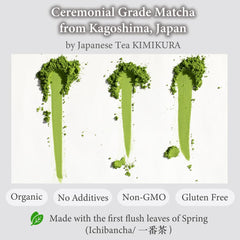 きみくら powder close-up highlighting fine texture and vibrant green color