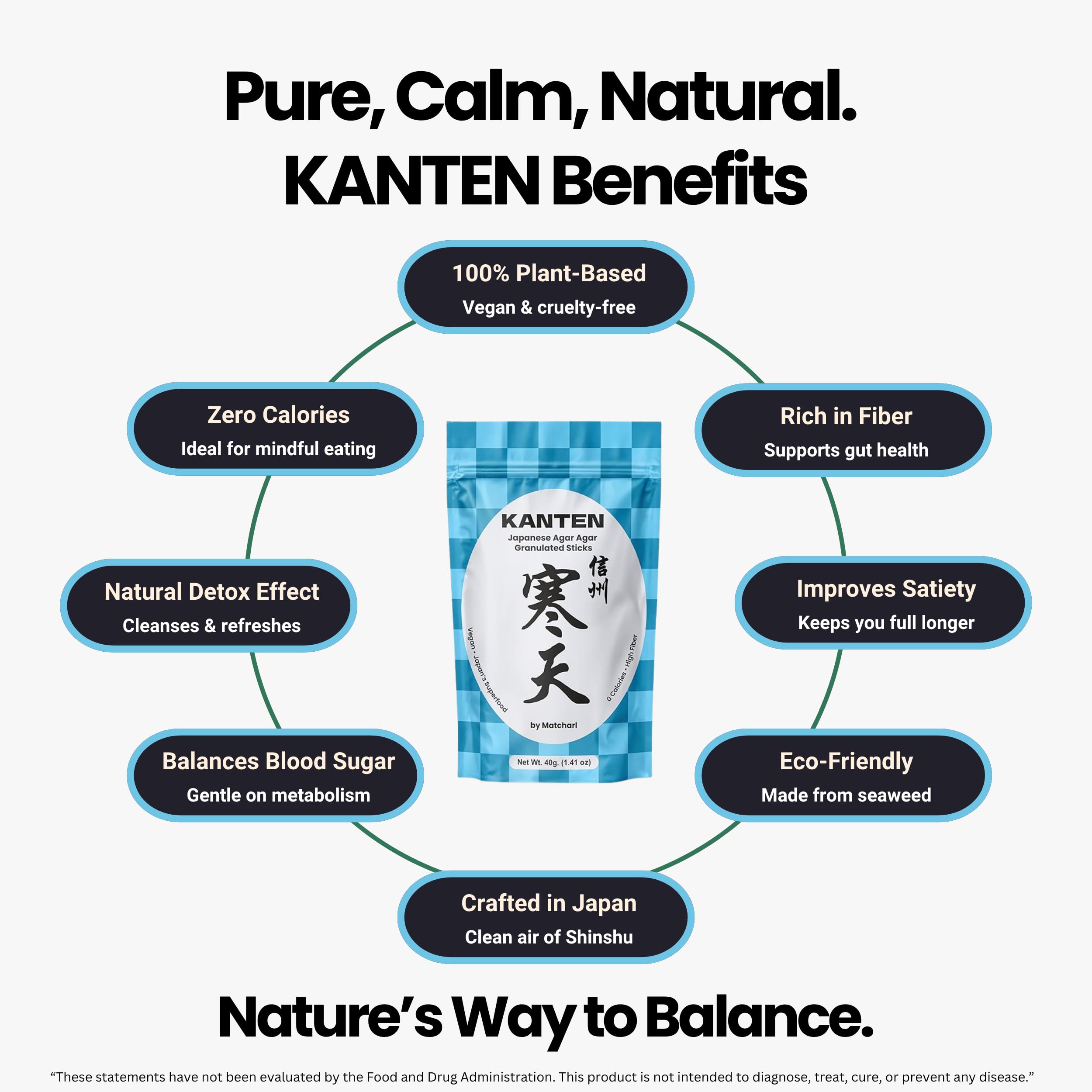 Matcharl KANTEN powder close-up highlighting fine texture and purity