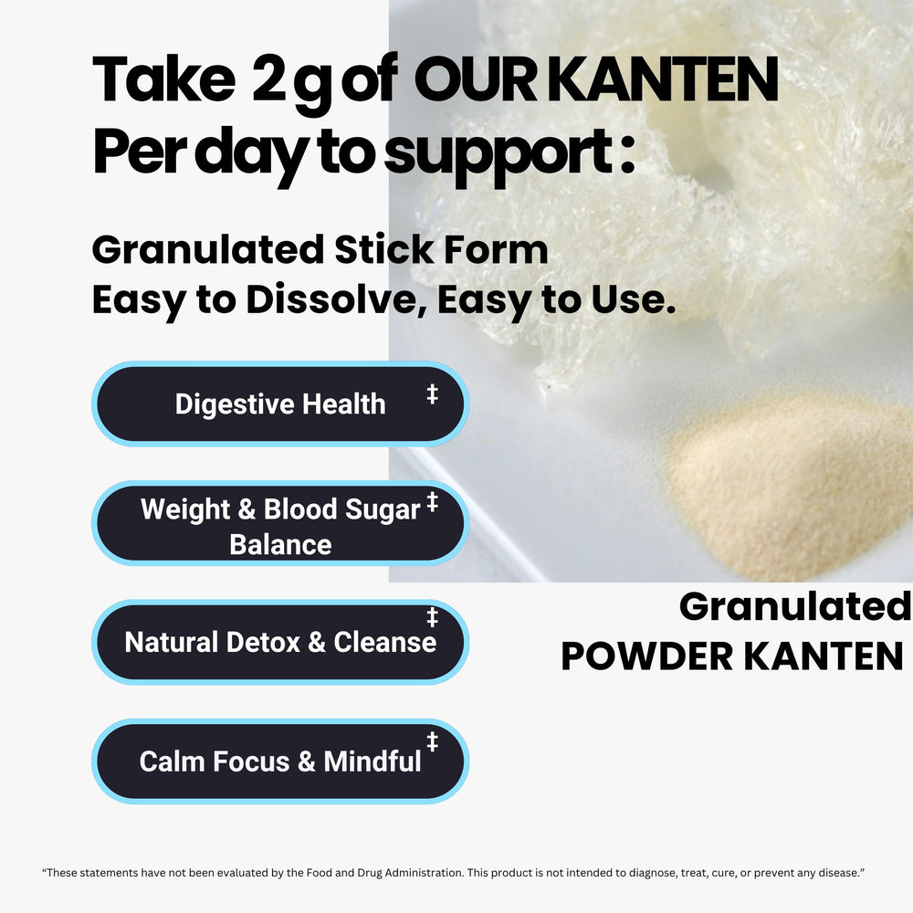 Matcharl KANTEN next to a ruler showing stick size for portion control