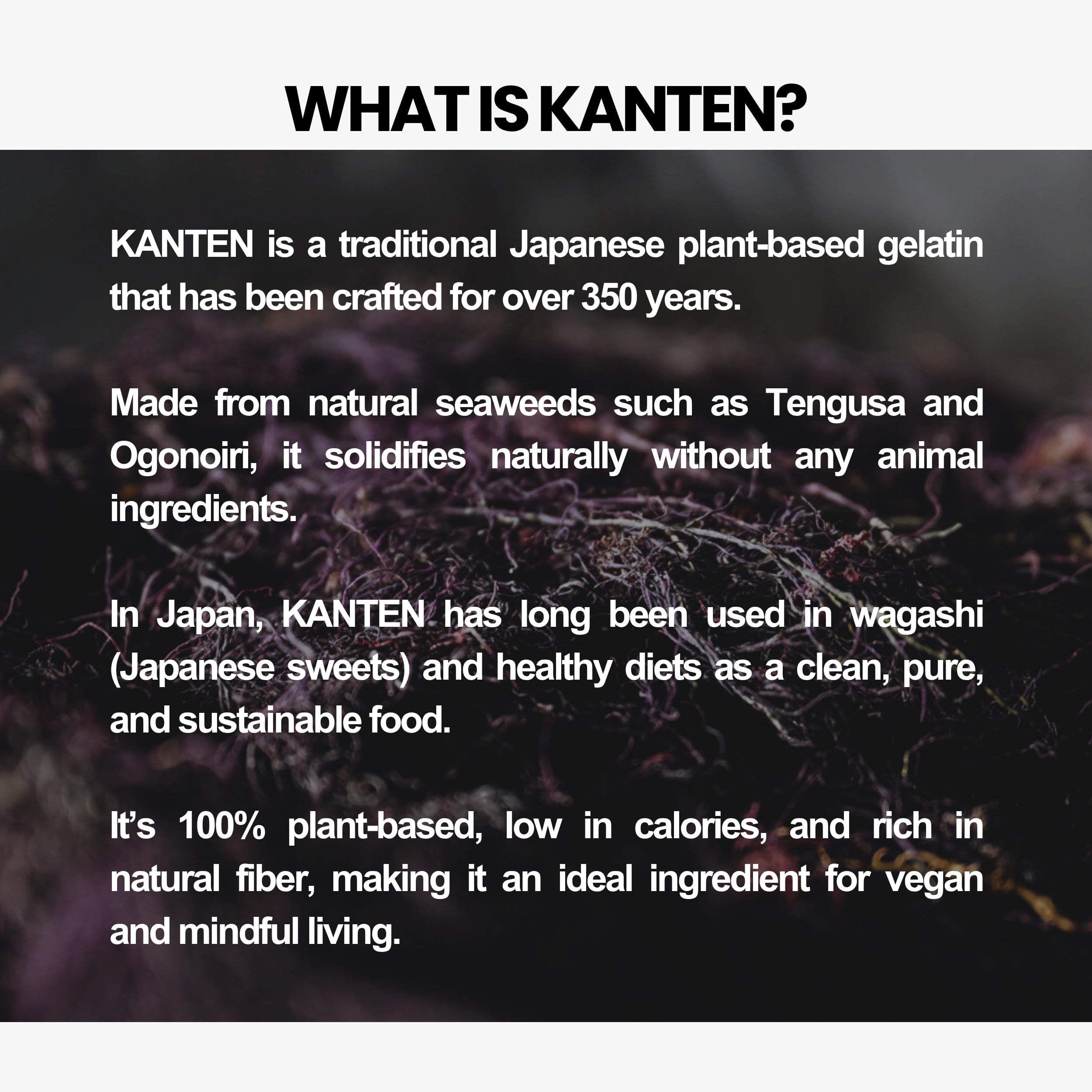 Matcharl KANTEN opened stick sachets displayed to show individual 2g portions