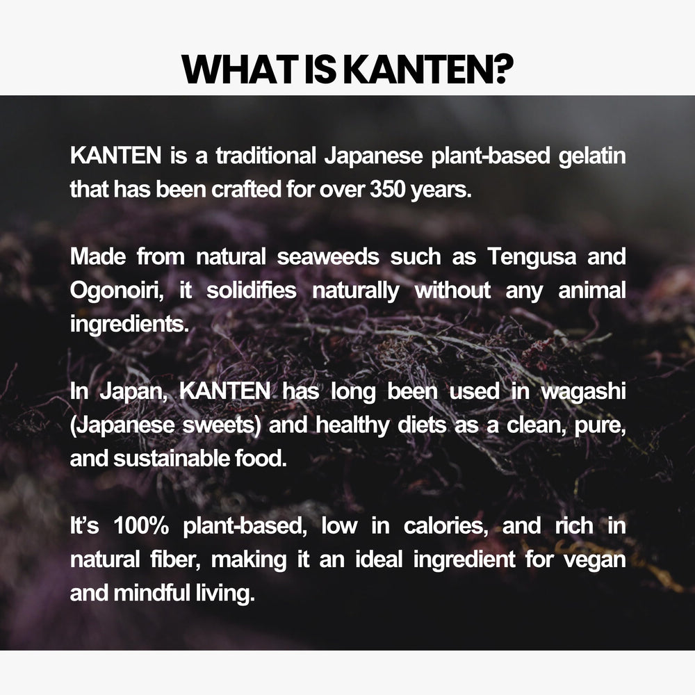 Matcharl KANTEN opened stick sachets displayed to show individual 2g portions