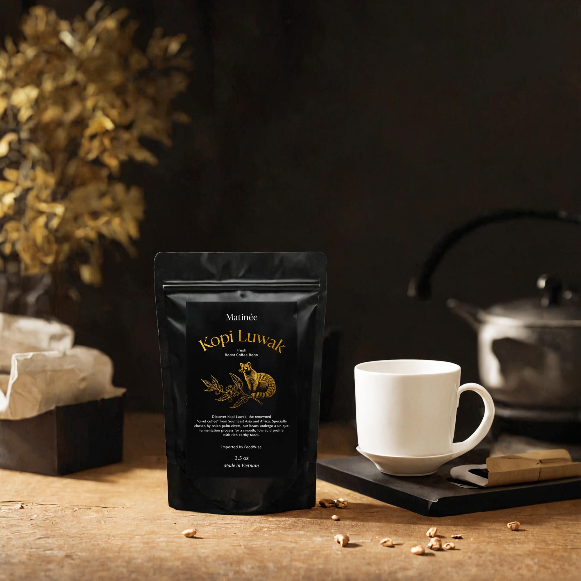 MATINÉE brewed in French press, emphasizes smooth mouthfeel and body