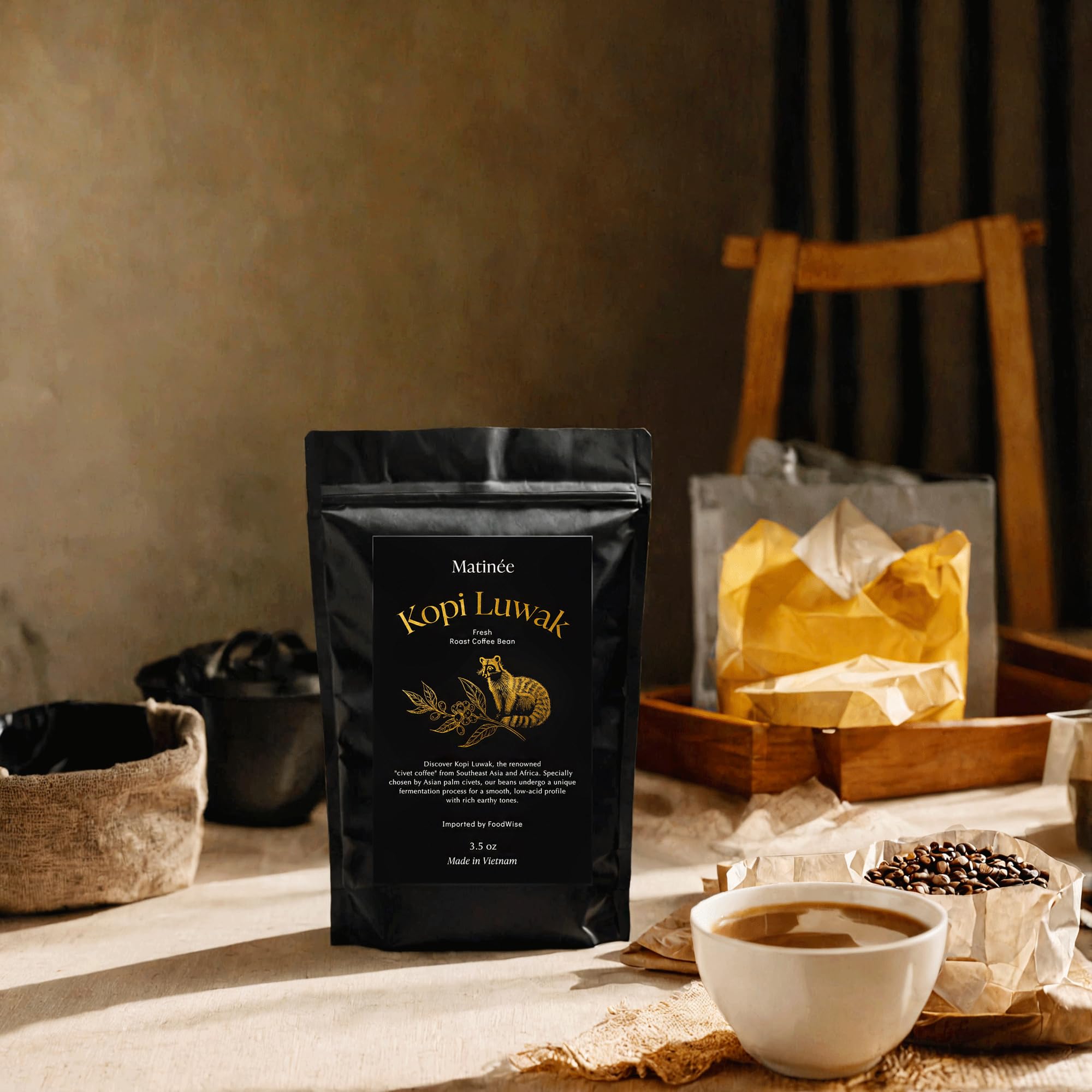 MATINÉE beans brewed in pour-over setup, brings out delicate aromatics