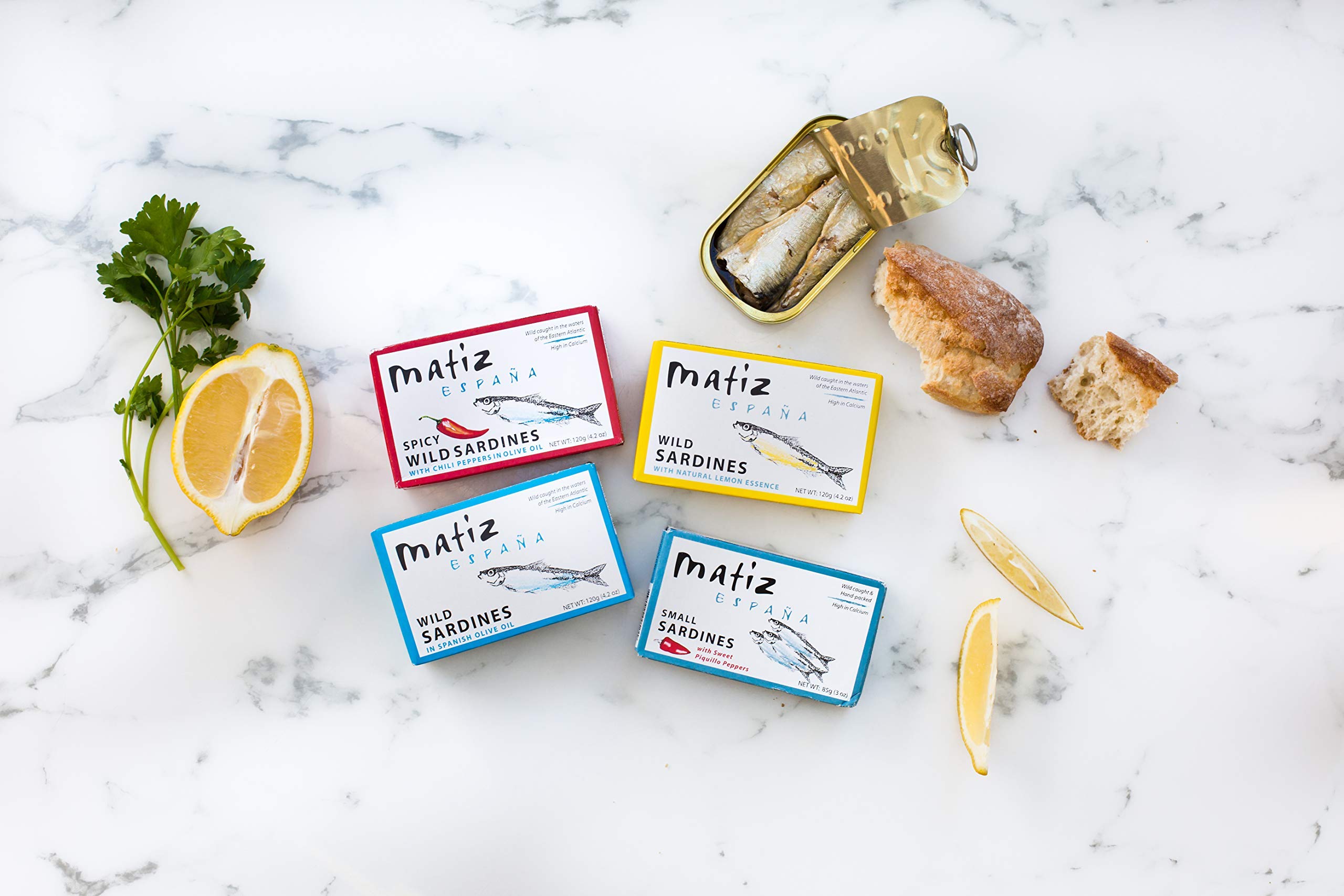 Matiz sardines on toast with avocado illustrating easy gourmet meal option
