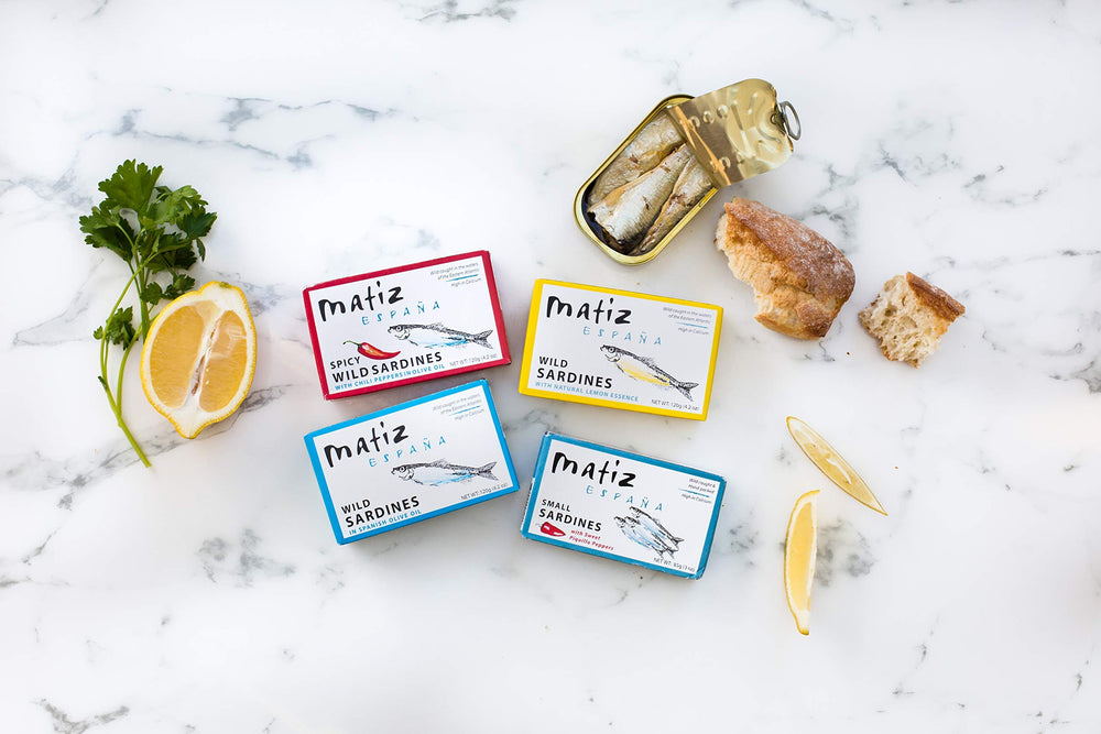 Matiz sardines on toast with avocado illustrating easy gourmet meal option