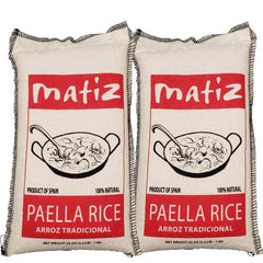 Matiz Valenciano front packaging showing brand and two 2.2 lb bags for convenience