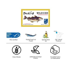 Matiz flaked cod fillet detail showing tender texture and no bones for convenience