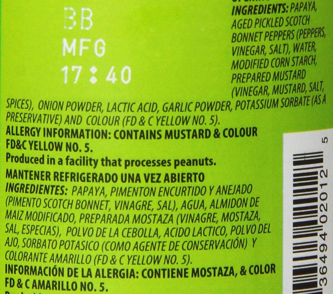 Matouk's label close-up showing Trinidad origin and ingredients, assures authenticity