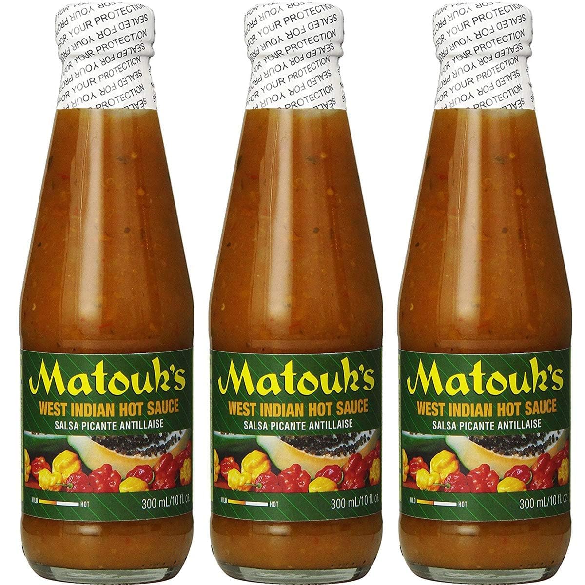 Matouk's front packaging showing 10 oz bottle and clear label, packs convenience