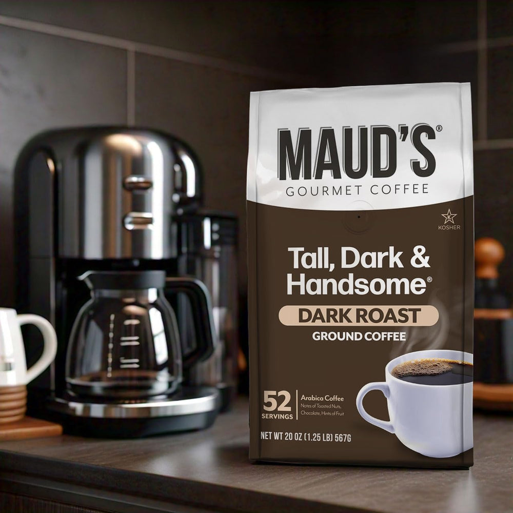 MAUD'S 20 oz bag next to a mug to show scale and portion-per-serving value