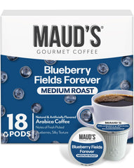 MAUD'S front packaging showing 18ct pods and vibrant blueberry design for instant recognition