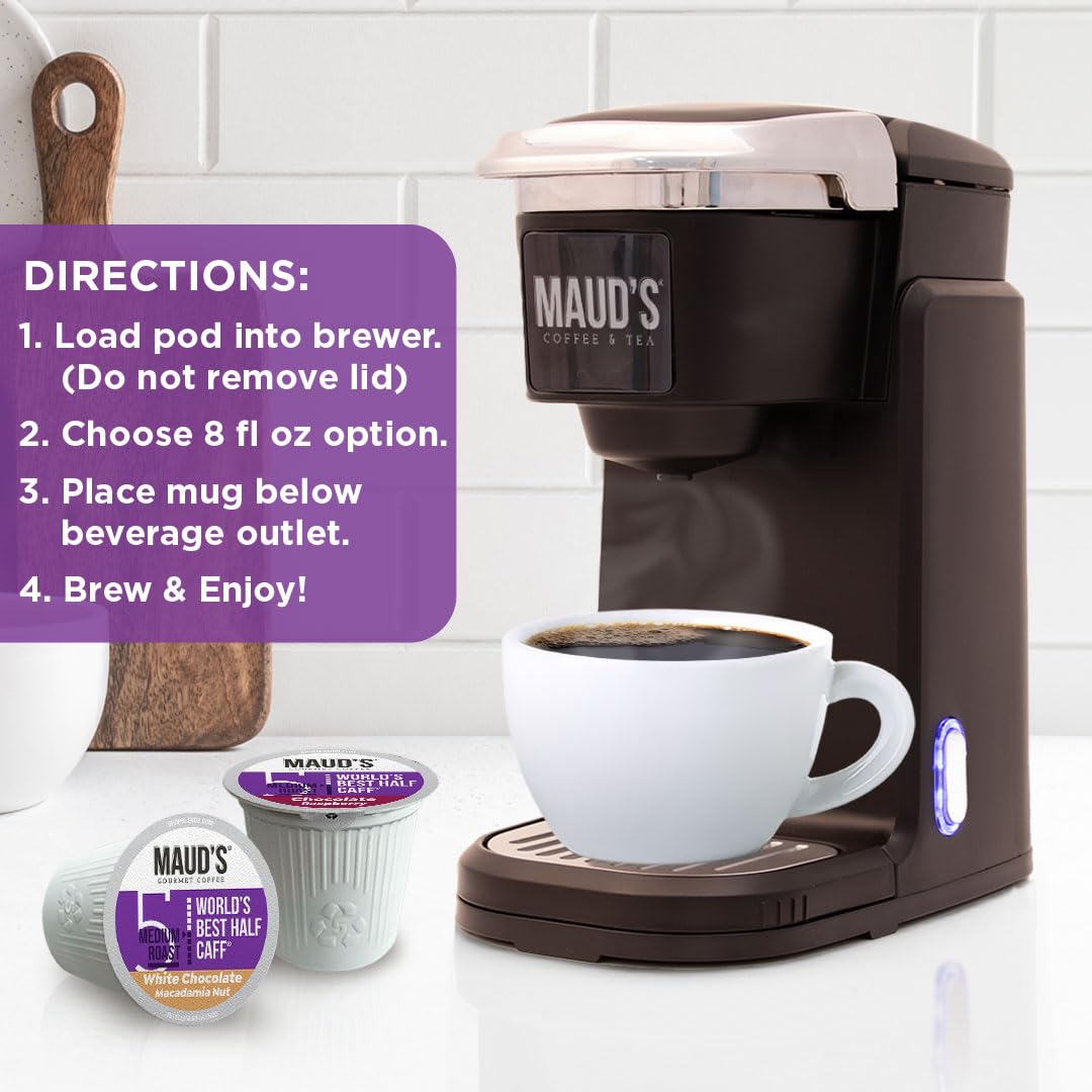 MAUD'S pods on a breakfast table offering easy flavorful morning boosts