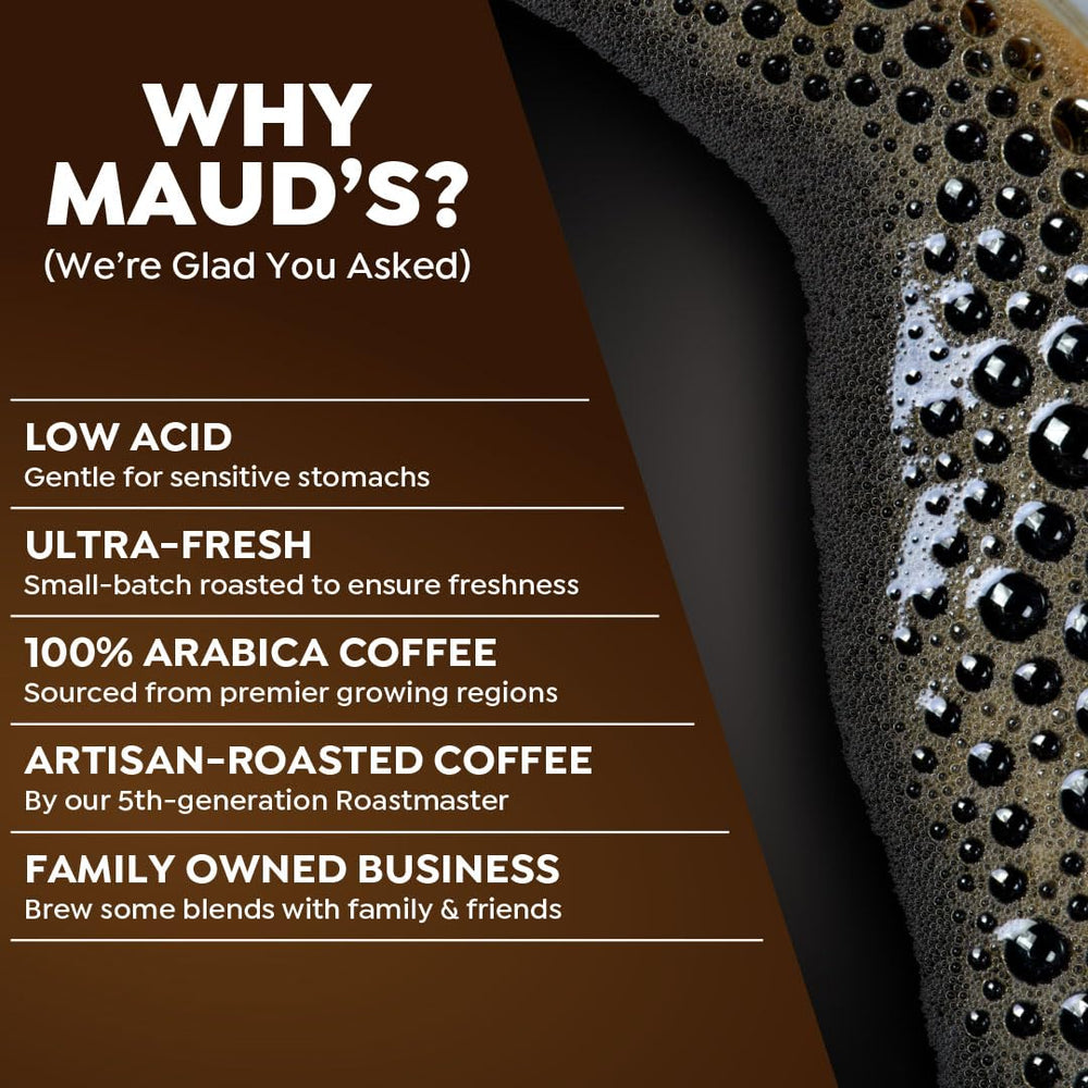 Maud's pod inserted in single-serve machine demonstrating easy brewing benefit