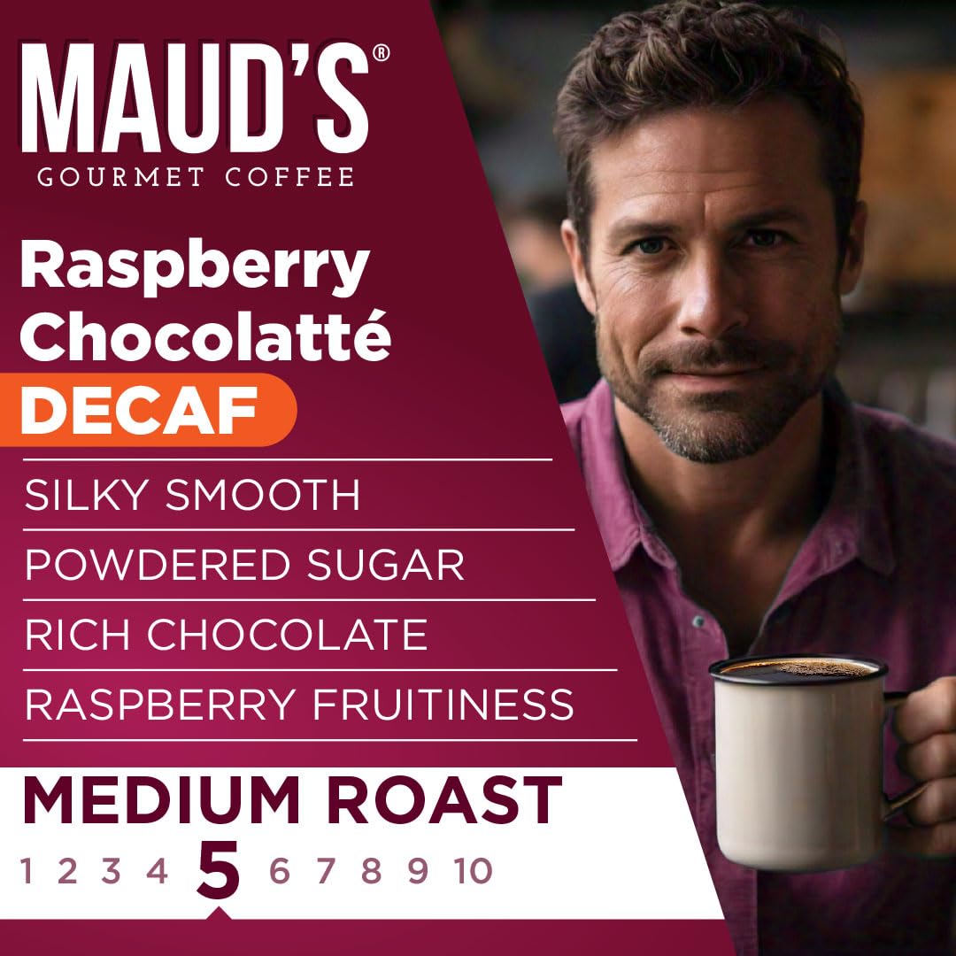 Brewed cup of Maud’s raspberry chocolate coffee showing crema and aroma