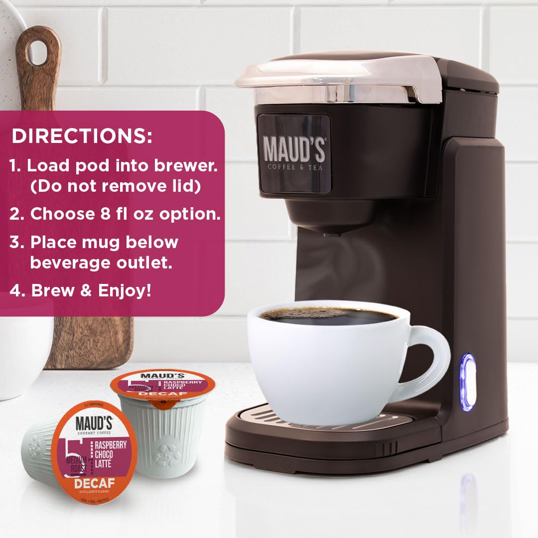 Served cup of Maud’s coffee in cozy setting illustrating dessert-like treat