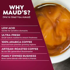 Hand holding Maud’s pod to show scale and single-serve convenience